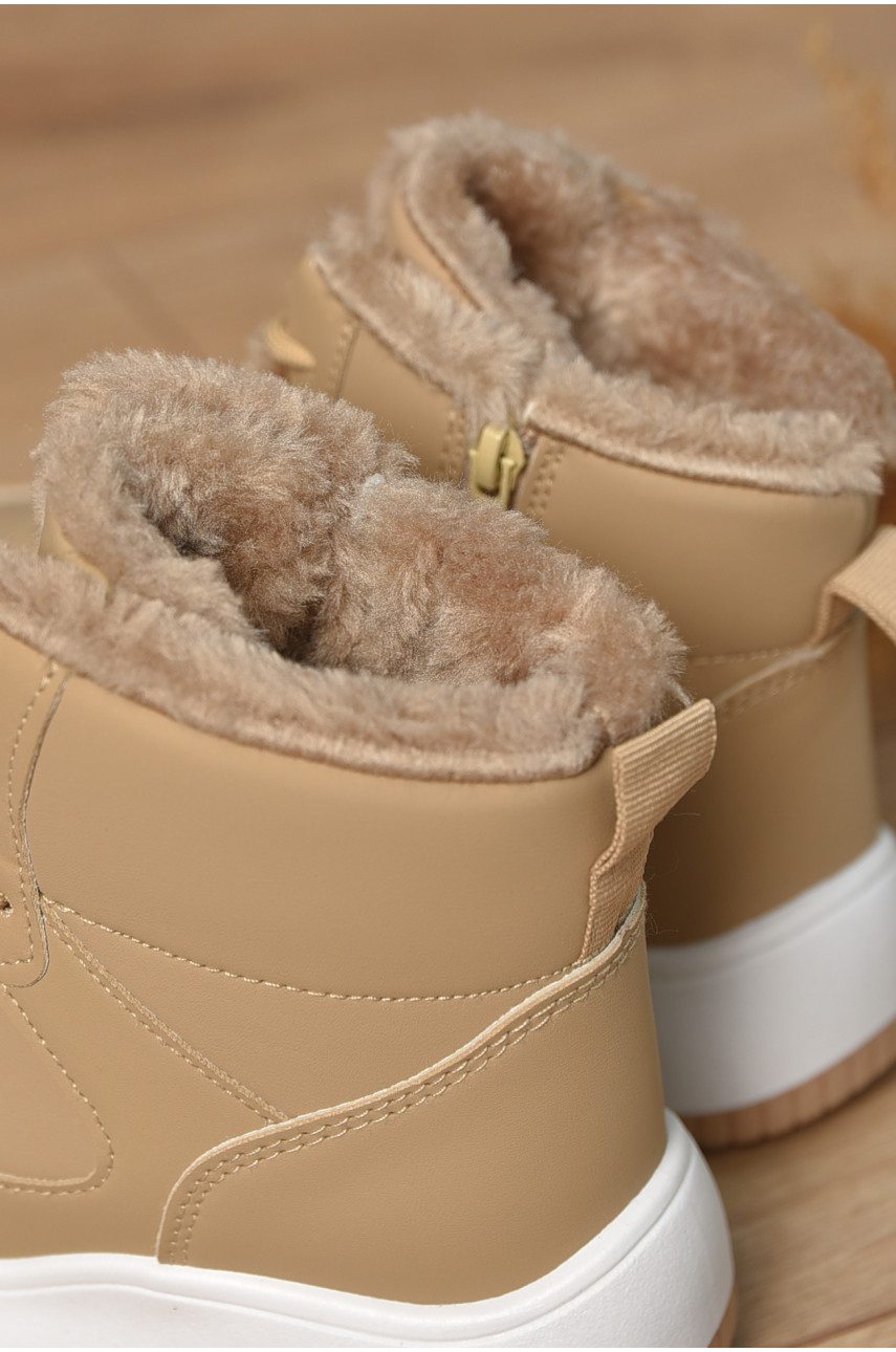 Кросівки зимові жіночі бежевого кольору К961-2 209380 Кросівки зимові жіночі бежевого кольору К961-2 209380