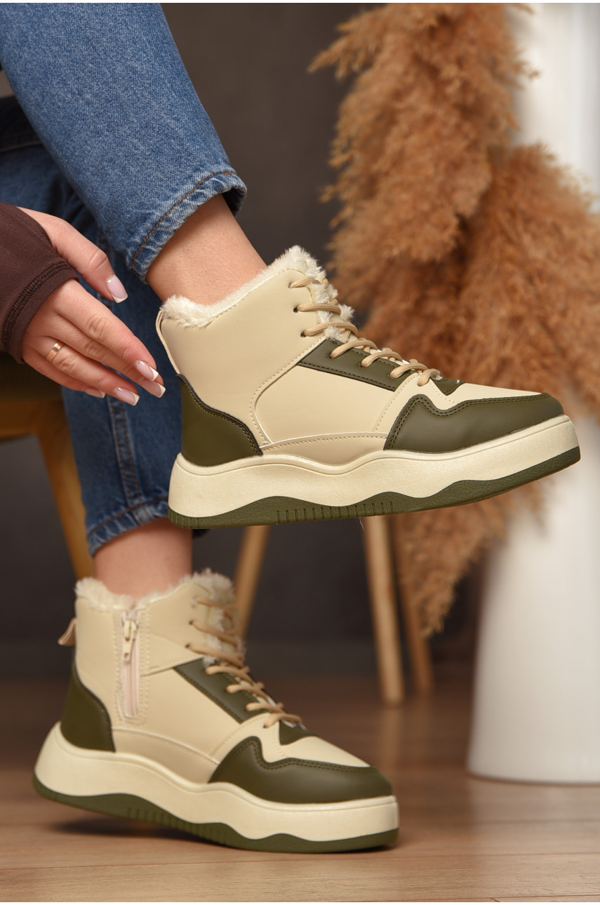 Кросівки зимові жіночі бежевого кольору К960-3 209383