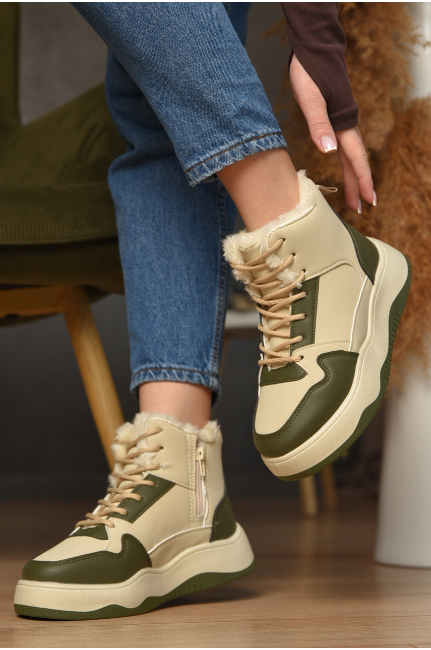 Кросівки зимові жіночі бежевого кольору К960-3 209383