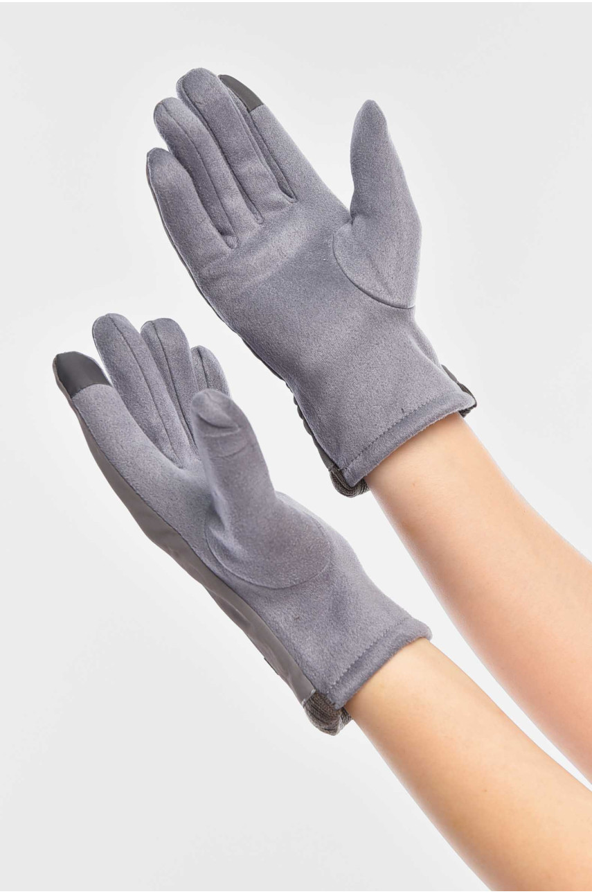 Рукавички жіночі на єврохутрі сенсорні бузкового кольору 204 209387