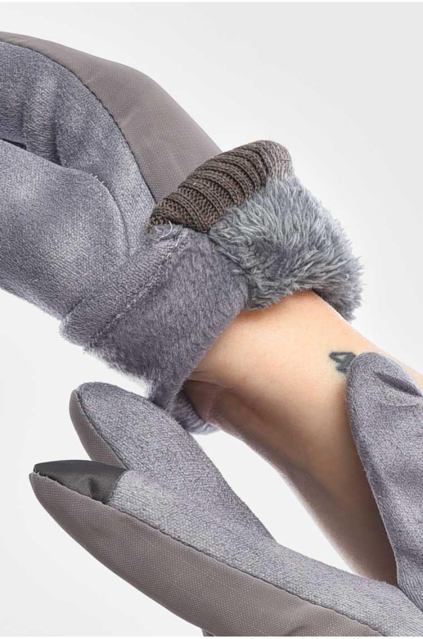 Рукавички жіночі на єврохутрі сенсорні бузкового кольору 204 209387 Рукавички жіночі на єврохутрі сенсорні бузкового кольору 204 209387