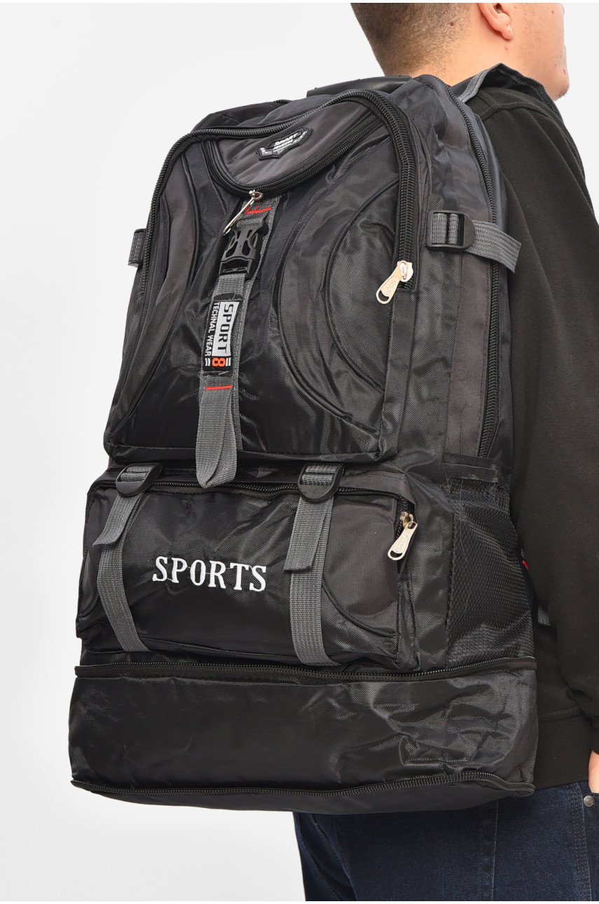 Рюкзак чоловічий текстильний чорного кольору 119-7 209396