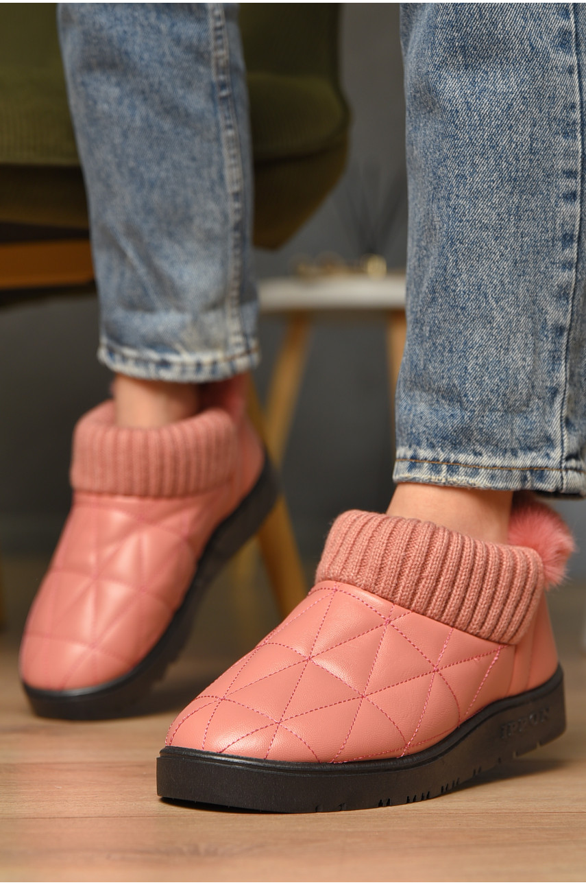 Капці домашні жіночі на хутрі пудрового кольору 7518-6 209397