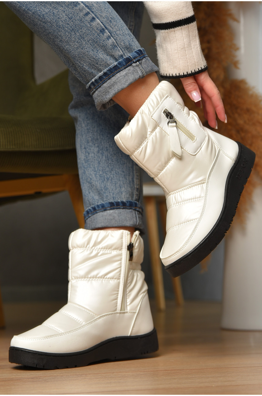 Дутики жіночі на хутрі білого кольору м5-5 209398