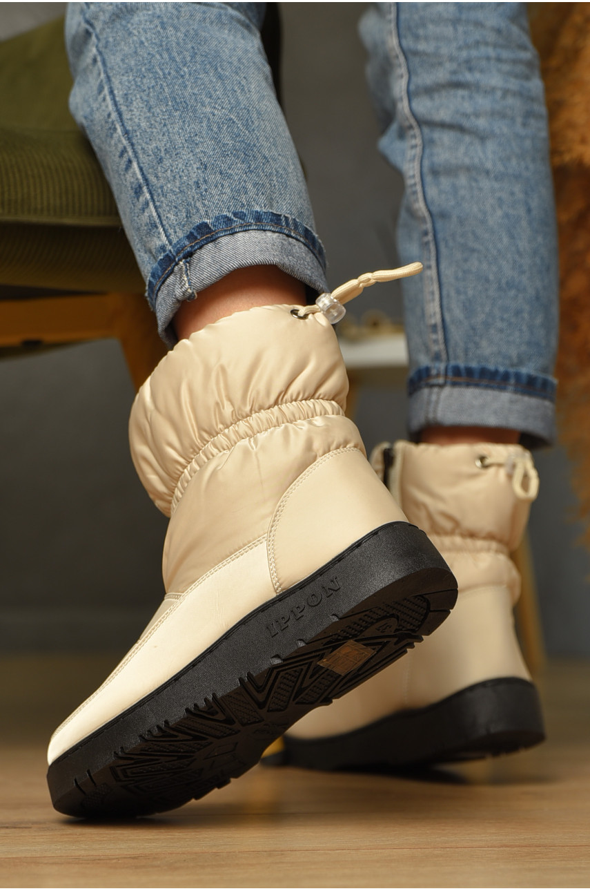 Дутики жіночі на хутрі бежевого кольору м2-4 209400 Дутики жіночі на хутрі бежевого кольору м2-4 209400