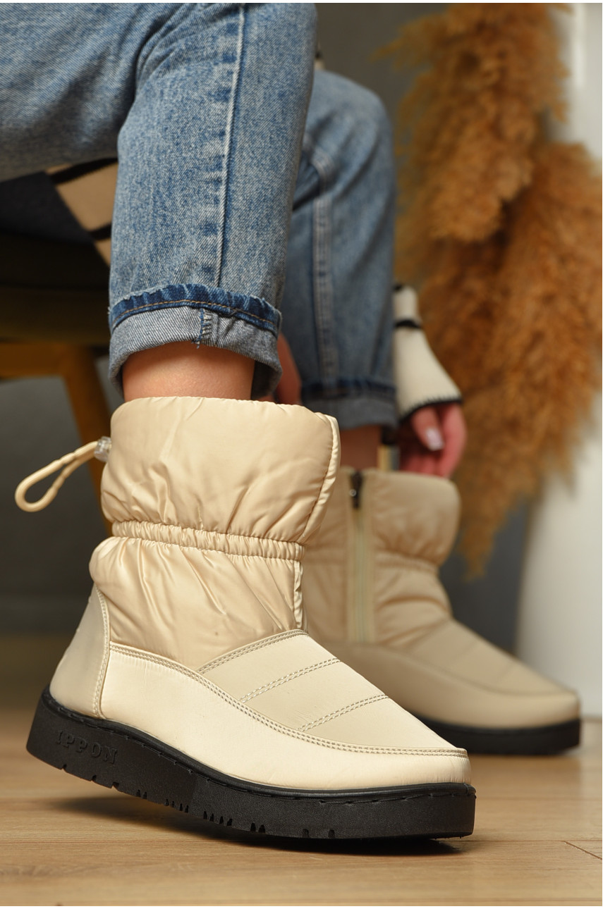 Дутики жіночі на хутрі бежевого кольору Уцінка м2-4 209403