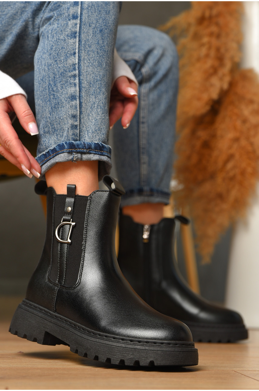 Ботинки женские демисезонные черного цвета 025-13 209409