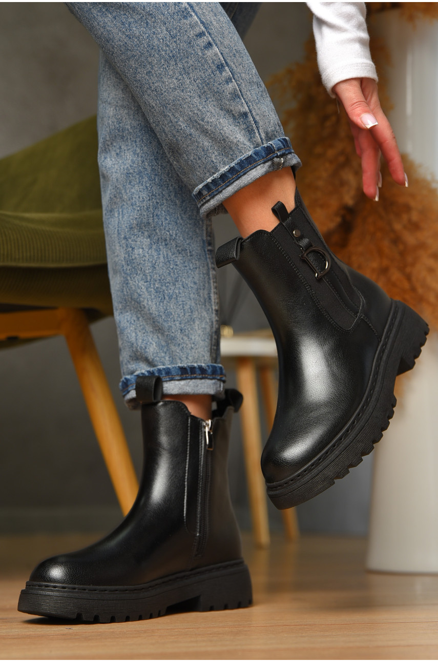 Ботинки женские демисезонные черного цвета 025-13 209409