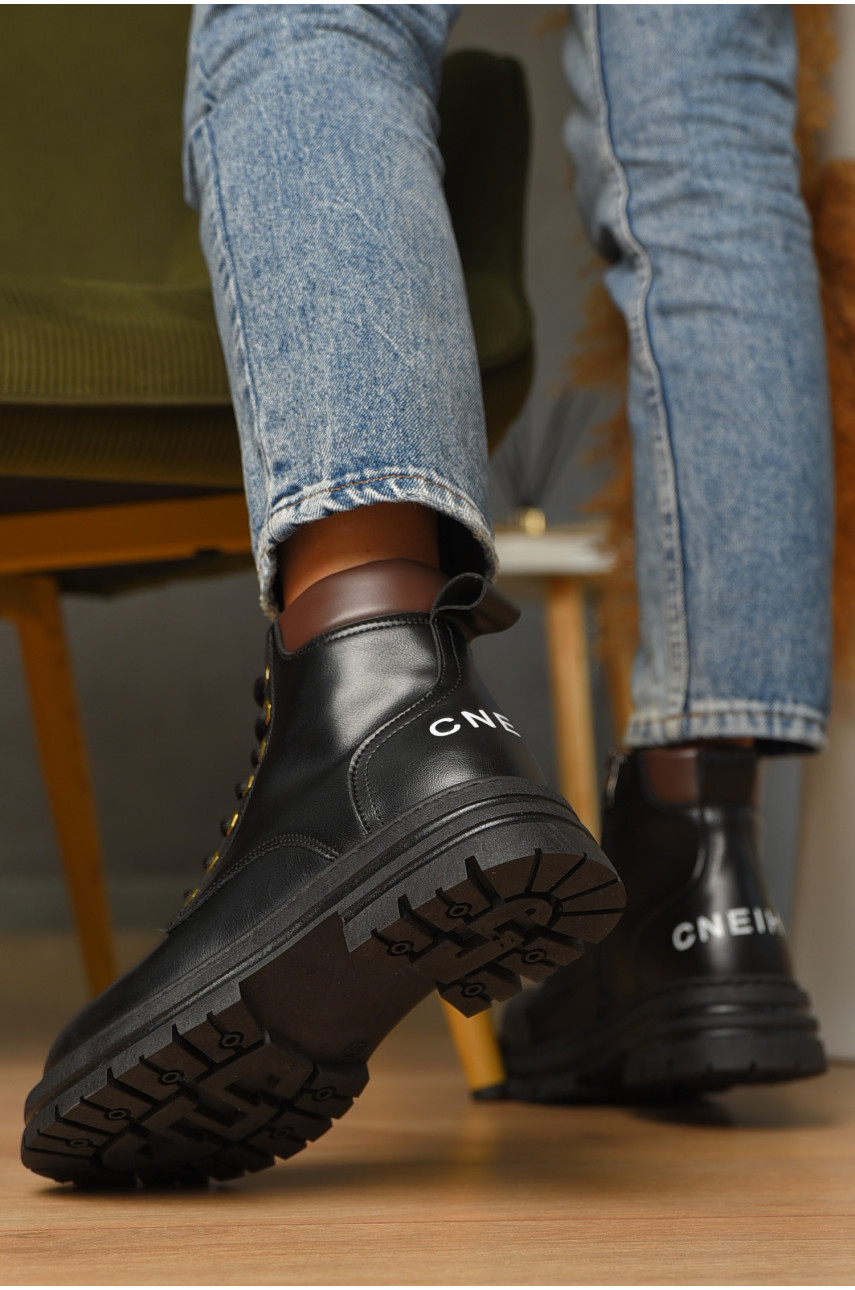 Ботинки женские демисезонные черного цвета 025-36 209411