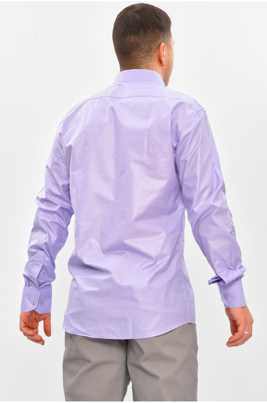 Рубашка мужская однотонная сиреневого цвета N1067 209416