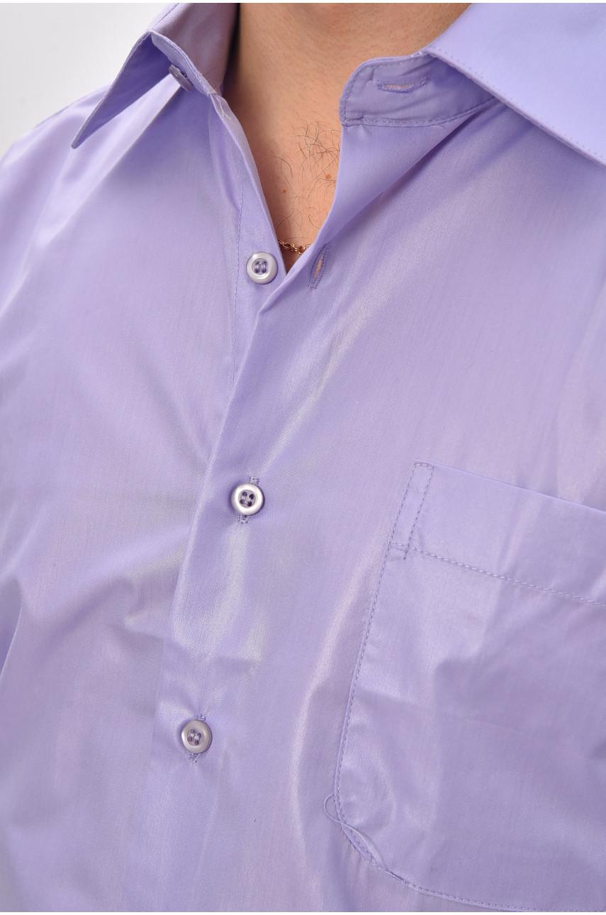 Рубашка мужская однотонная сиреневого цвета N1067 209416