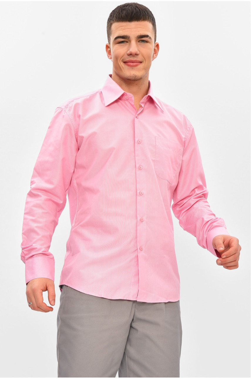Рубашка мужская розового цвета с принтом M0539 209418