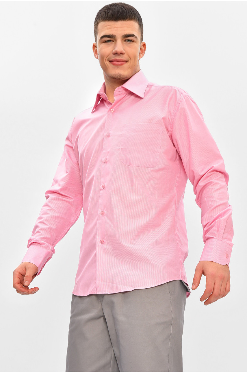 Рубашка мужская розового цвета с принтом M0539 209418