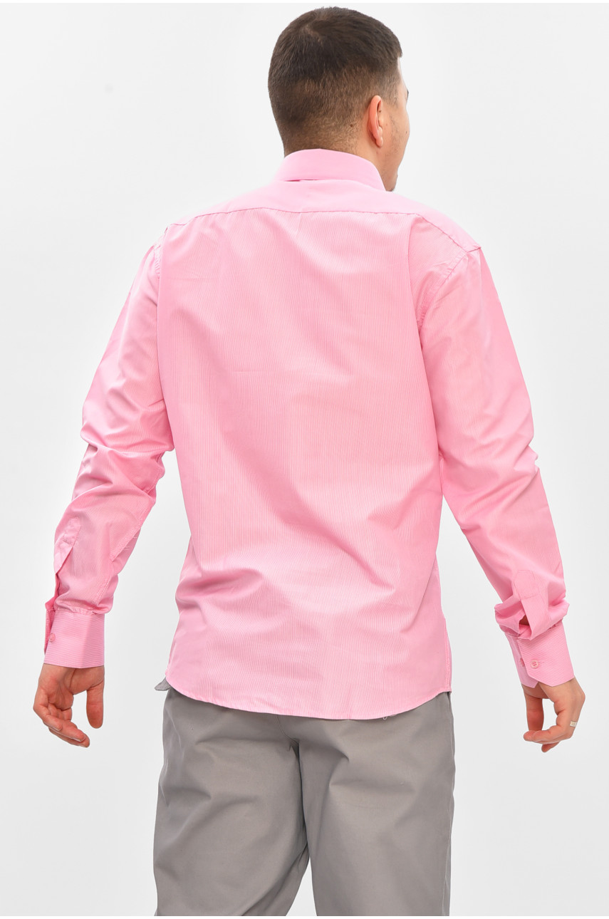 Сорочка чоловіча рожевого кольору з принтом M0539 209418 Сорочка чоловіча рожевого кольору з принтом M0539 209418