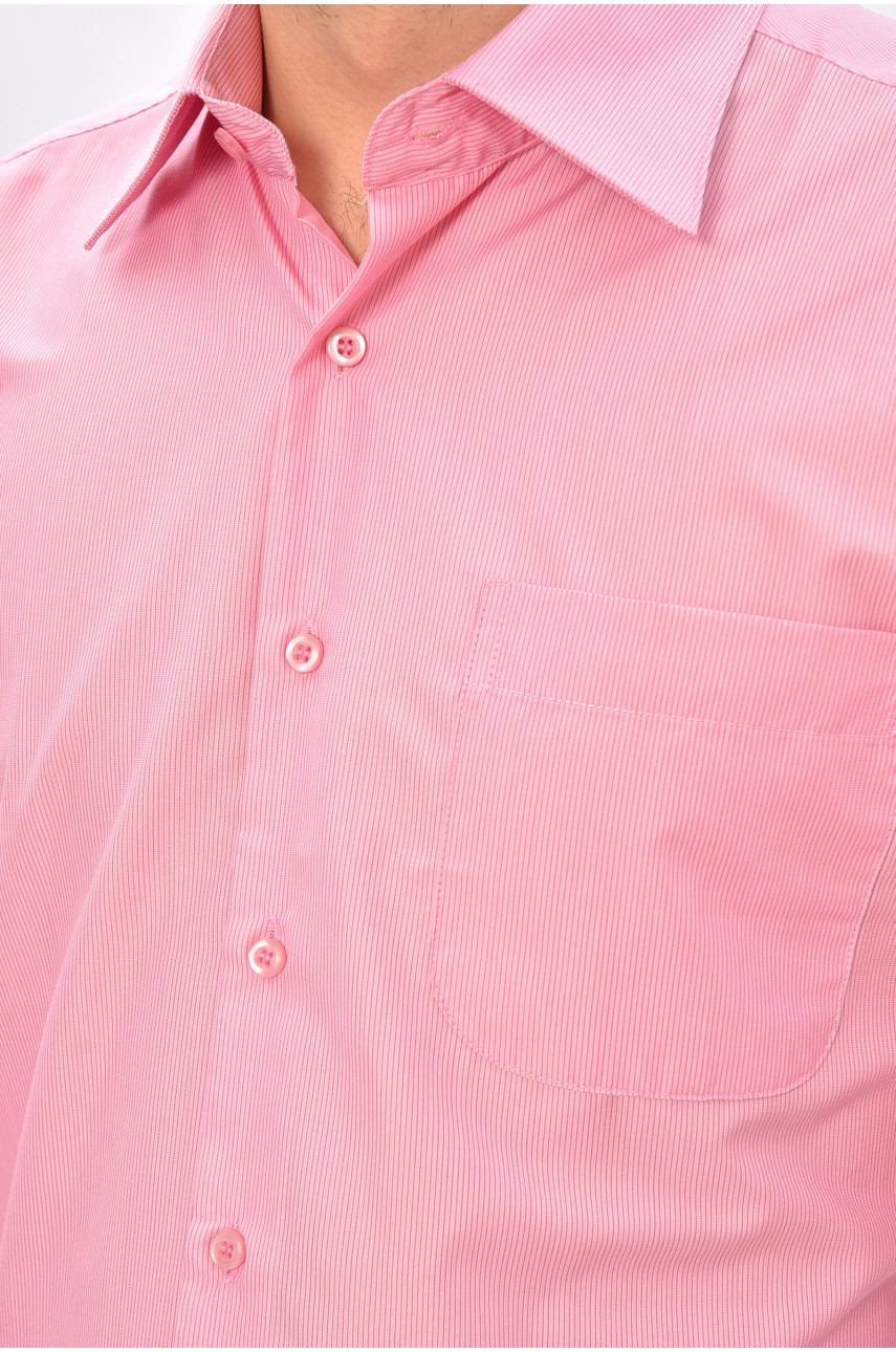 Сорочка чоловіча рожевого кольору з принтом M0539 209418 Сорочка чоловіча рожевого кольору з принтом M0539 209418