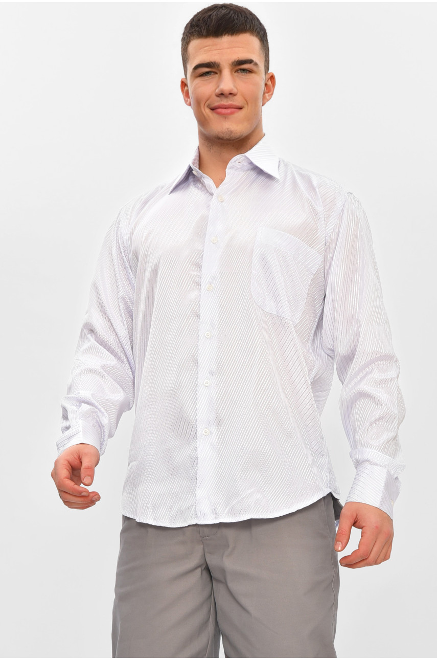 Рубашка мужская белого цвета с принтом K0178-b-l 209419