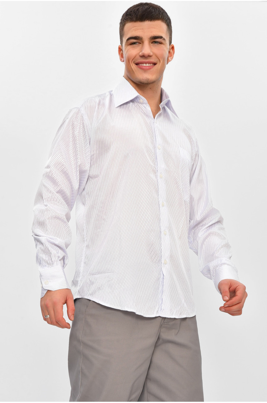 Рубашка мужская белого цвета с принтом K0178-b-l 209419