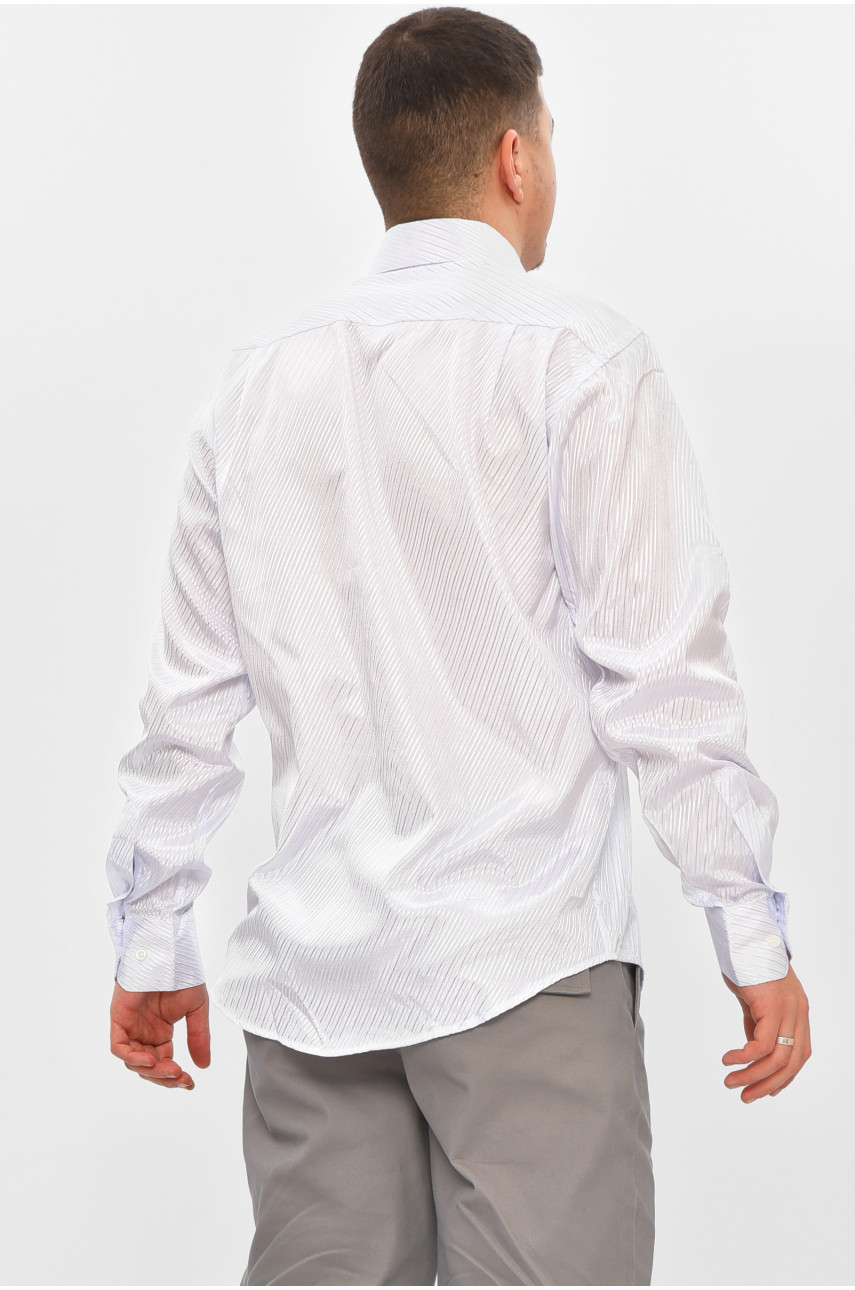 Сорочка чоловіча білого кольору з принтом K0178-b-l 209419 Сорочка чоловіча білого кольору з принтом K0178-b-l 209419