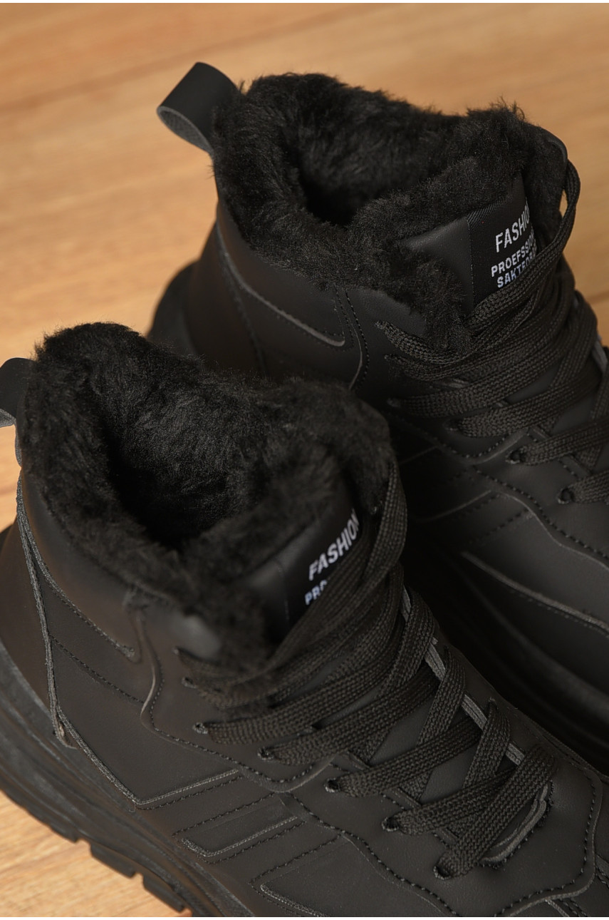 Кросівки жіночі чорного кольору на хутрі 2424-1 209424