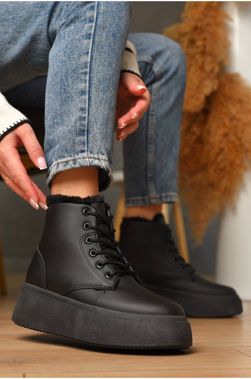 Ботинки женские зимние черного цвета 651-1 209425