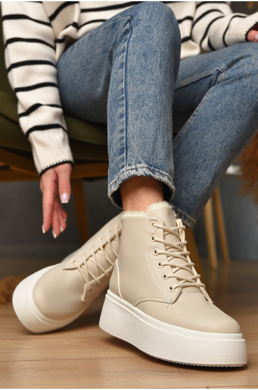 Ботинки женские зимние бежевого цвета 651-7 209426