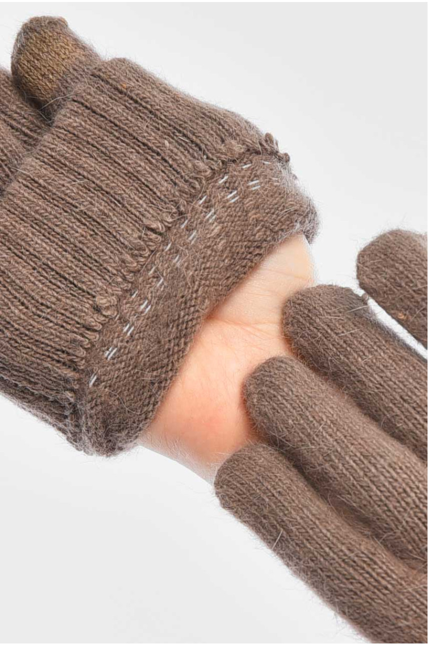 Рукавички жіночі сенсорні коричневого кольору 2401 209429 Рукавички жіночі сенсорні коричневого кольору 2401 209429