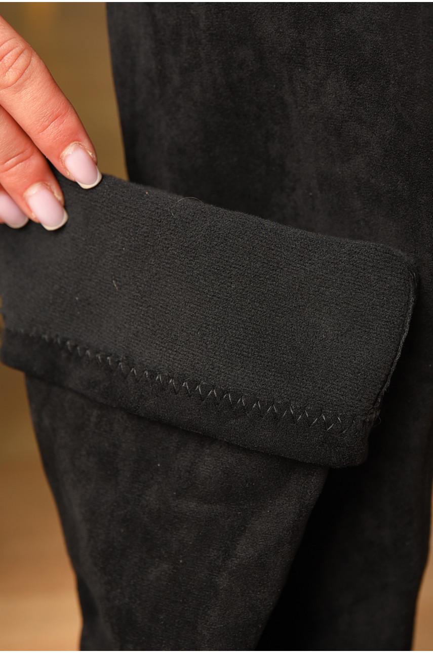 Чоботи жіночі демісезонні чорного кольору на флісі 77-111 209440