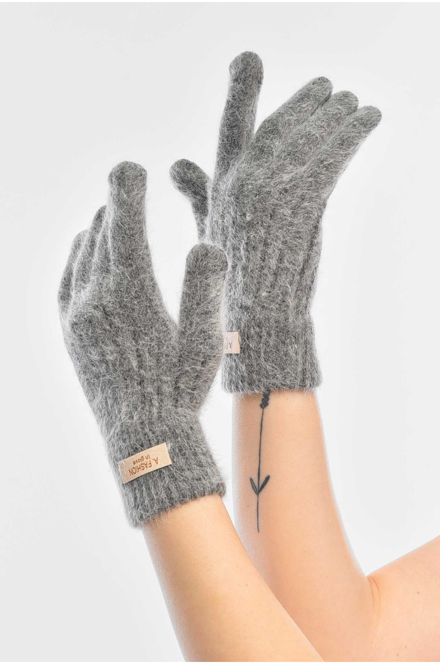 Рукавички жіночі сенсорні сірого кольору 2401 209442