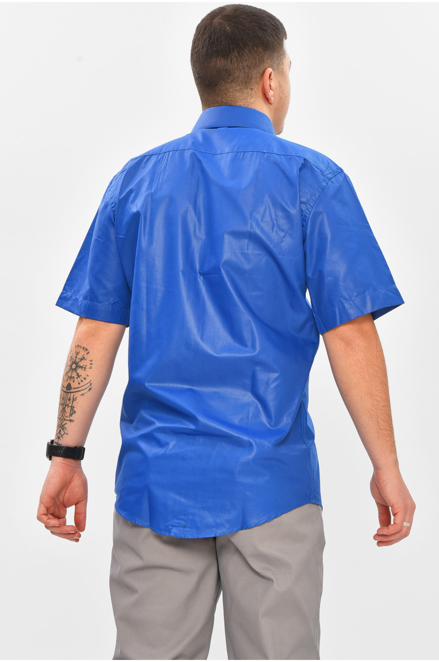 Рубашка мужская однотонная синего цвета M1083-S 209444