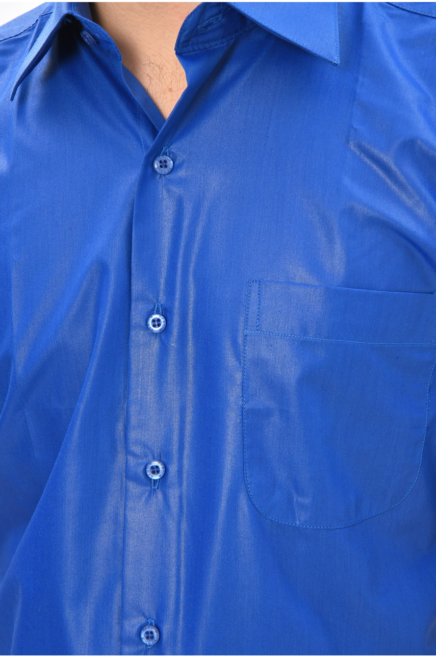 Рубашка мужская однотонная синего цвета M1083-S 209444