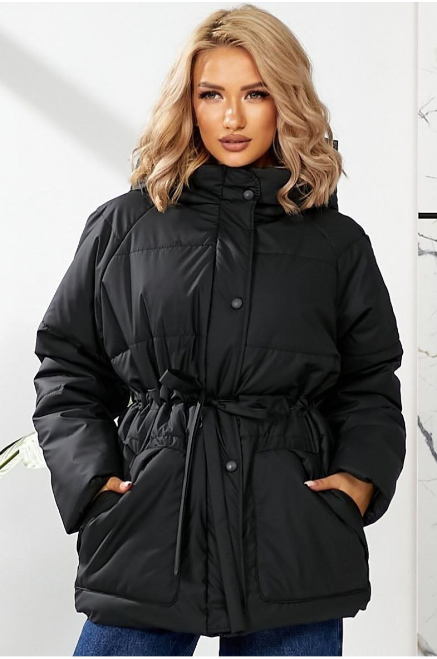 Куртка жіноча демісезонна чорного кольору 292 209447