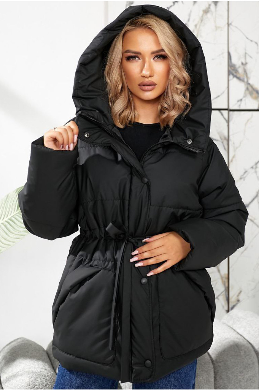 Куртка жіноча демісезонна чорного кольору 292 209447