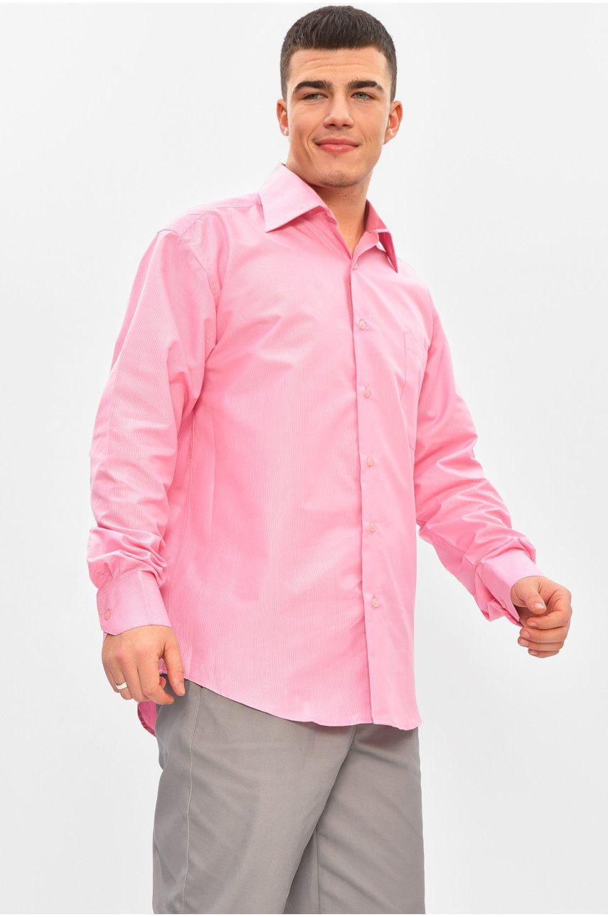 Рубашка мужская полубатальная розового цвета с принтом L1036 209448