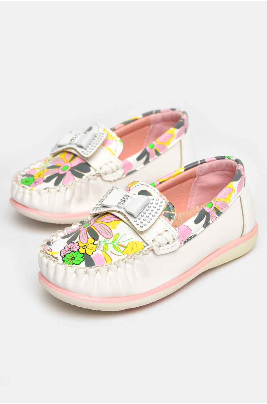 Мокасини дитячі для дівчинки білого кольору 115-1 209453