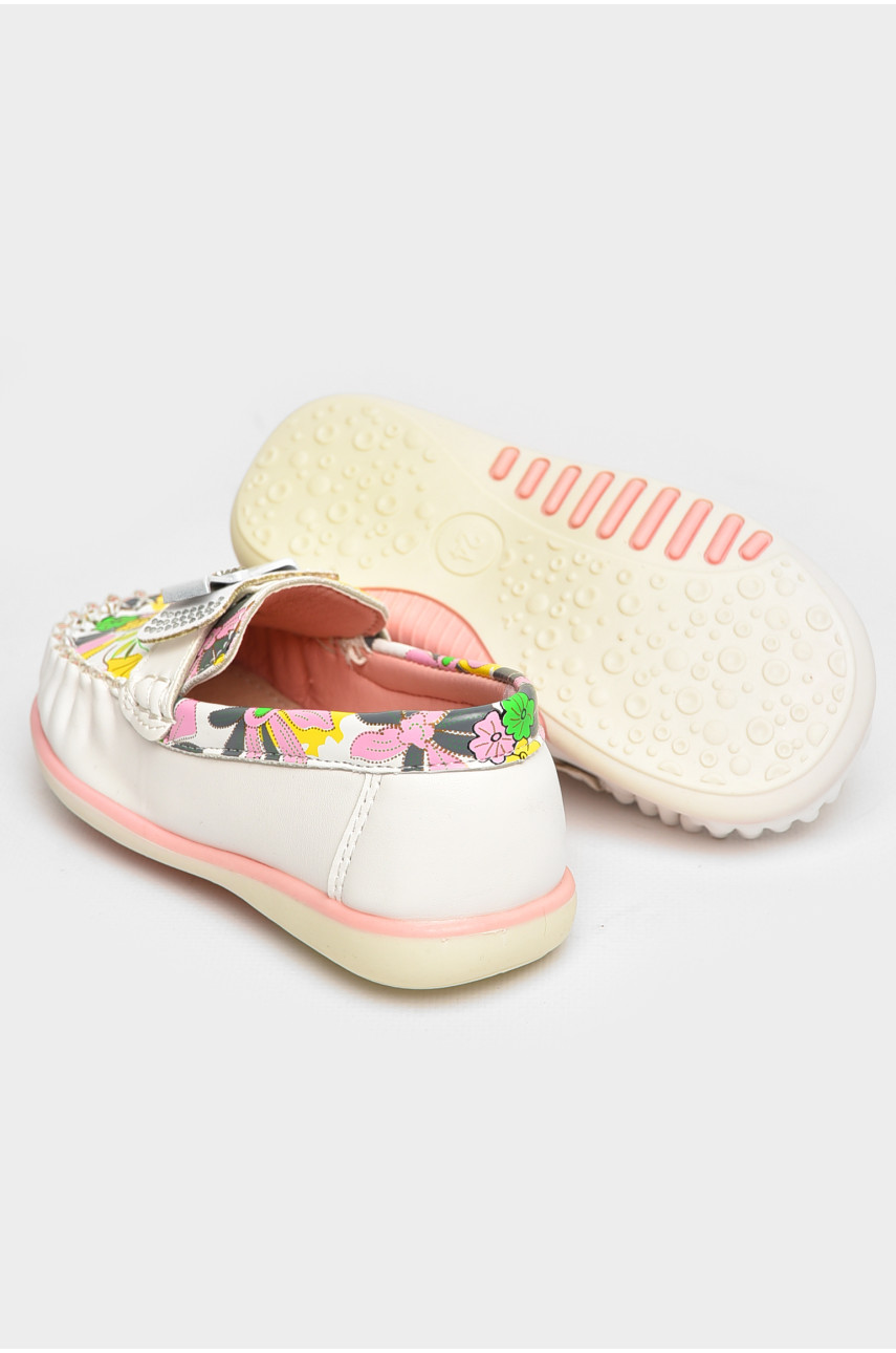 Мокасини дитячі для дівчинки білого кольору 115-1 209453