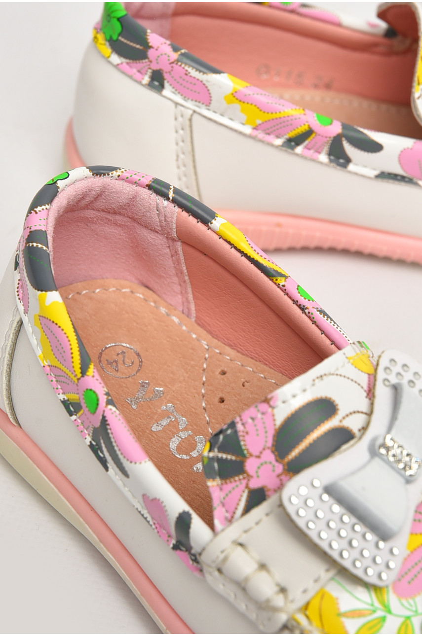 Мокасини дитячі для дівчинки білого кольору 115-1 209453