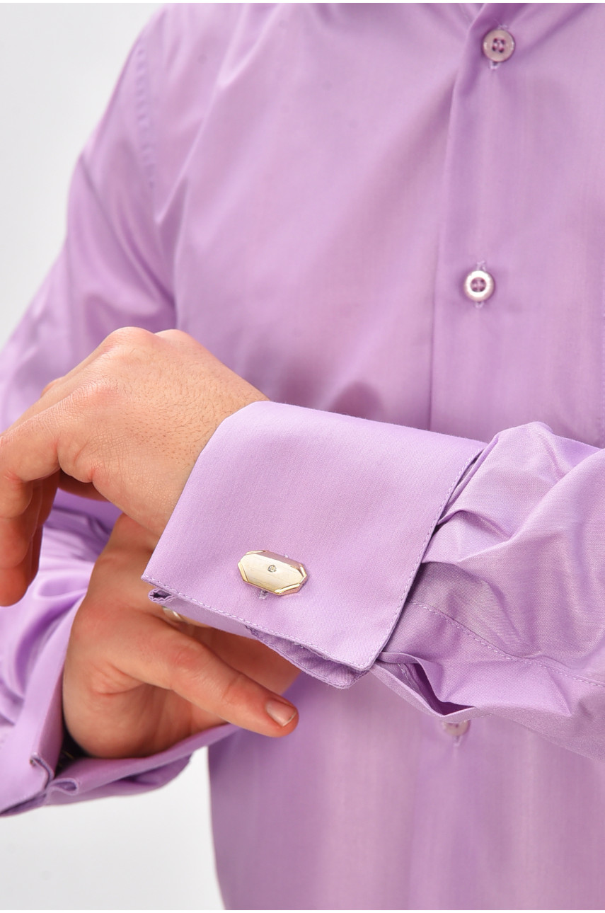 Рубашка мужская однотонная сиреневого цвета L0808 209462