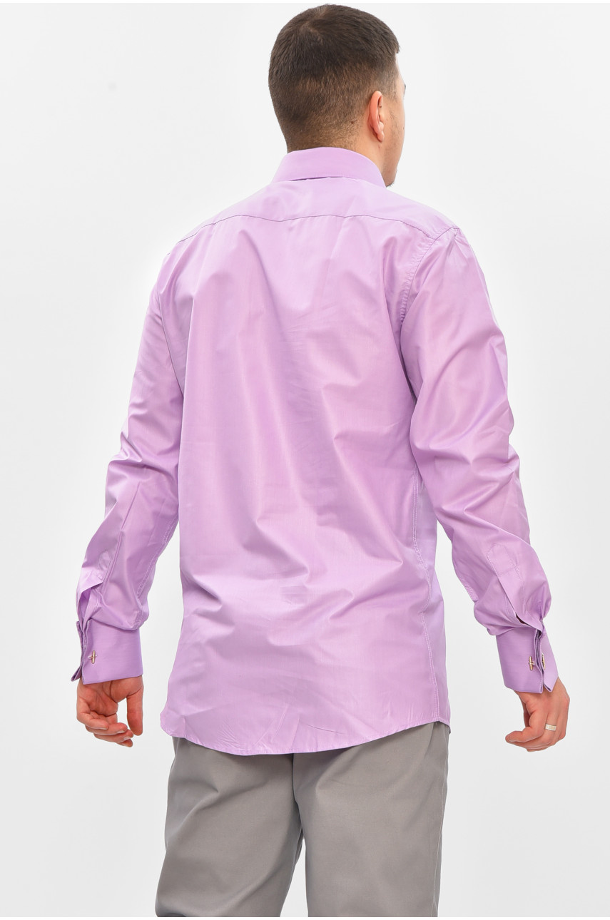 Рубашка мужская однотонная сиреневого цвета L0808 209463