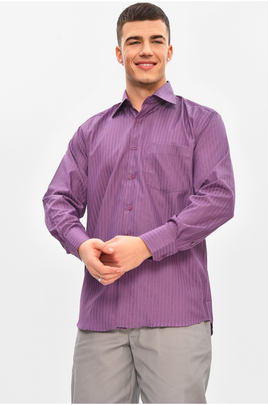 Рубашка мужская однотонная фиолетового цвета BTT1239 209464