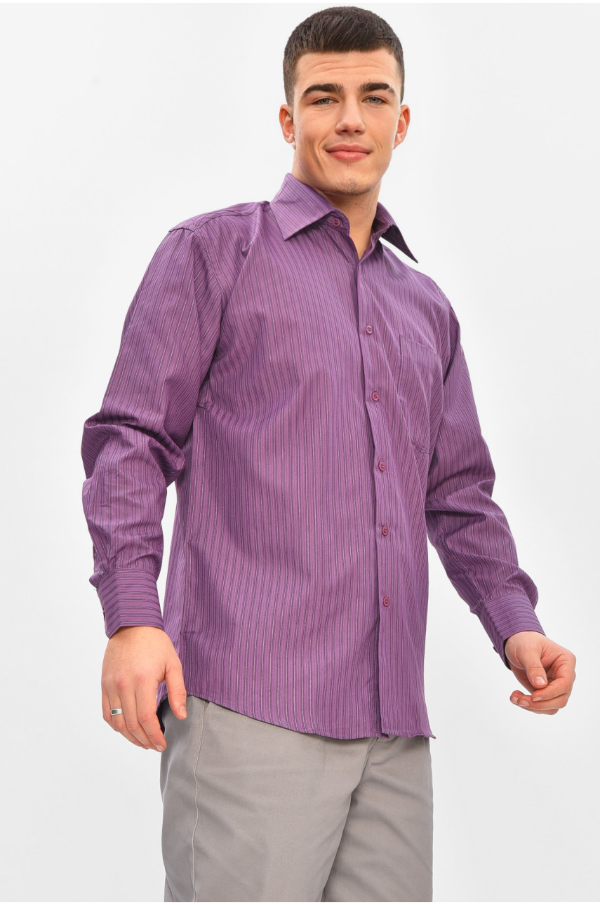 Рубашка мужская однотонная фиолетового цвета BTT1239 209464