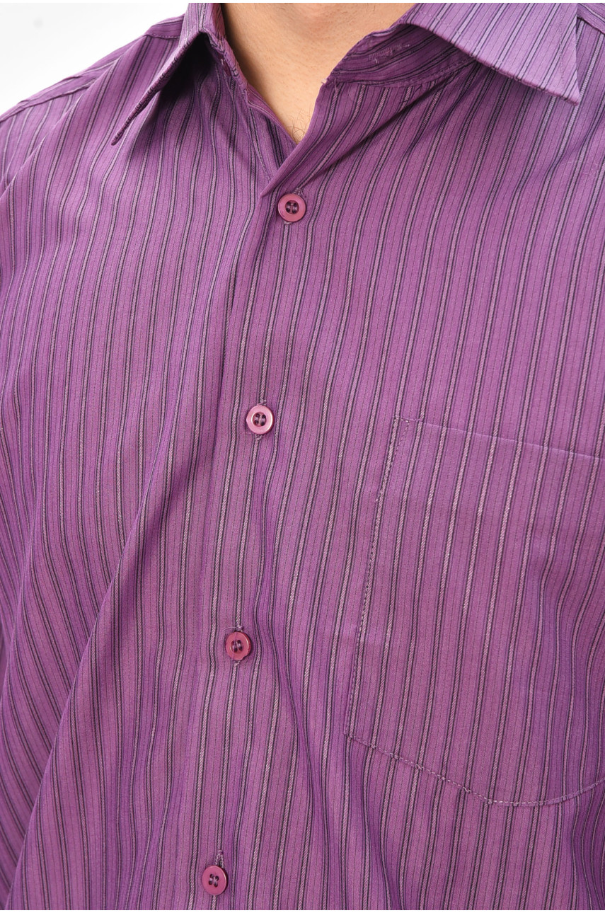 Сорочка чоловіча однотонна фіолетового кольору BTT1239 209464