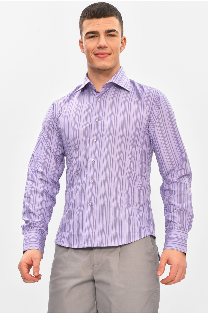 Рубашка мужская однотонная сиреневого цвета BTT1250 209465