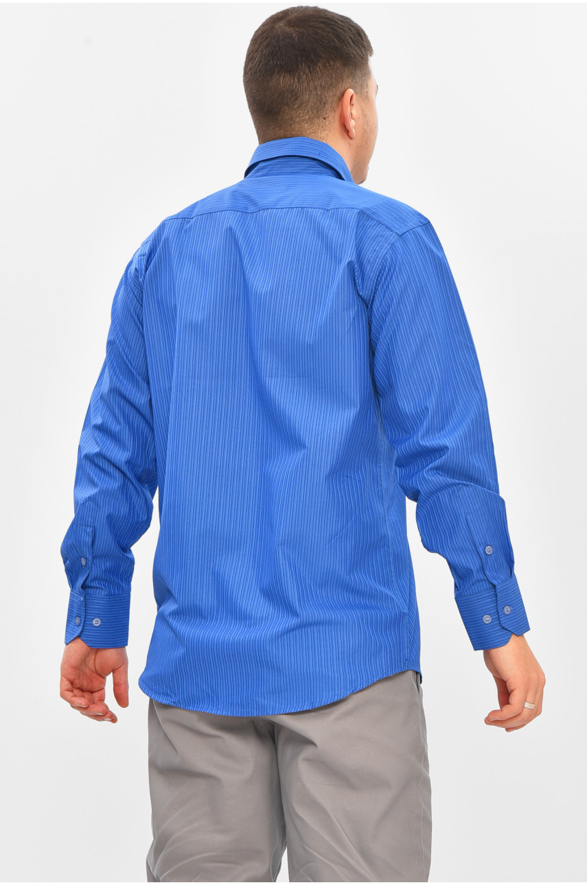 Сорочка чоловіча однотонна синього кольору BTT516 209467