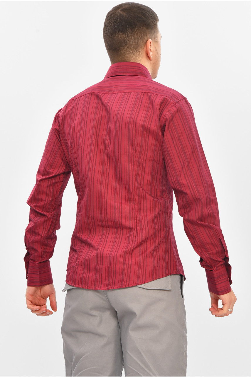 Сорочка чоловіча однотонна бордового кольору BTT1252 209468