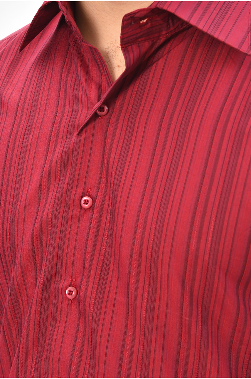 Сорочка чоловіча однотонна бордового кольору BTT1252 209468