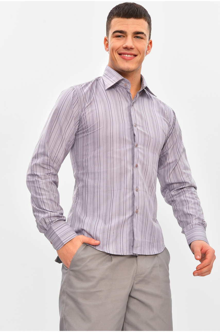 Сорочка чоловіча однотонна сірого кольору BTT1247 209471