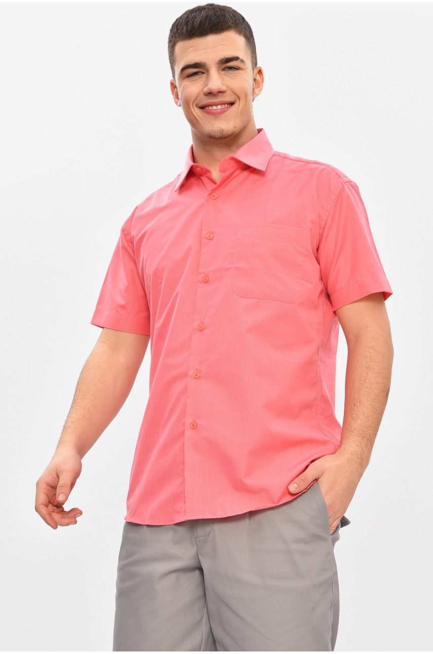 Сорочка чоловіча напівбатальна коралового кольору L1029 209472