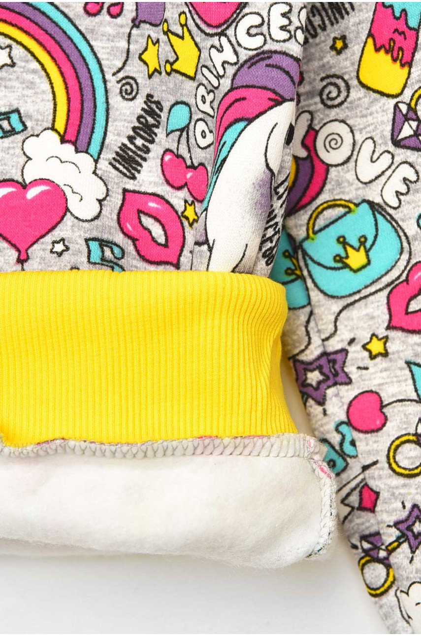 Піжама дитяча на флісі сірого кольору 025 209475