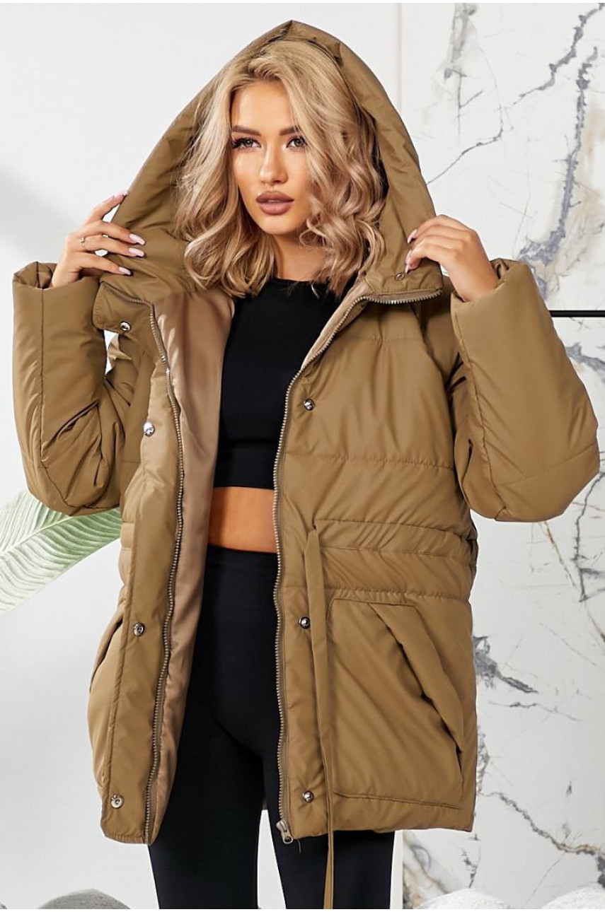 Куртка жіноча демісезонна кольору мокко 292 209476