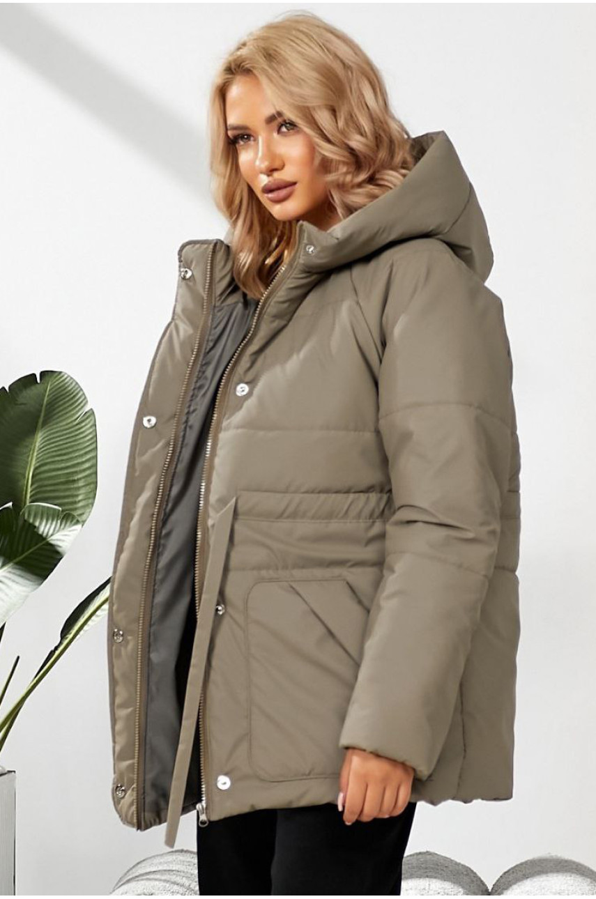 Куртка жіноча демісезонна сірого кольору 292 209477